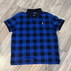 Polo Ralph Lauren Blue Plaid Polo Shirt Men XL